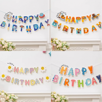 DIY - Happy Birthday Flag Theme